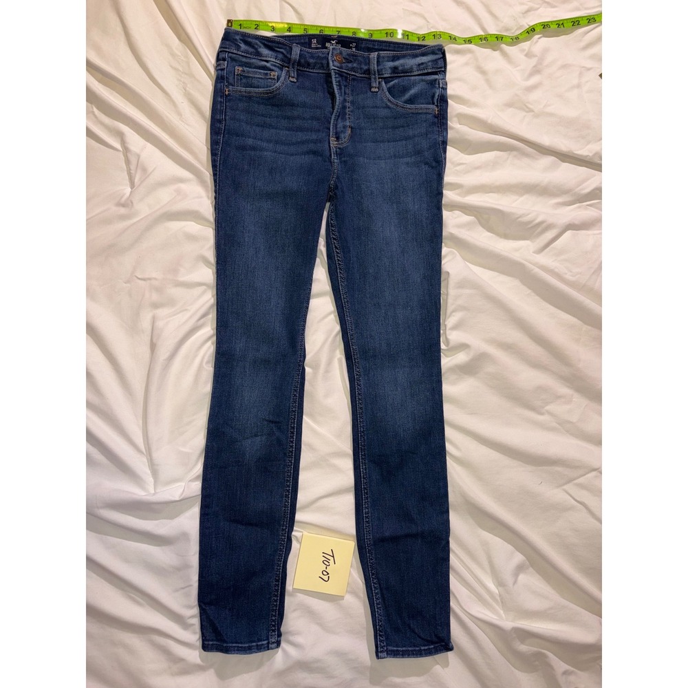 Hollister Mid-Rise Super Skinny Jeans Dark Wash Stretch W27 L28 Size 5R T10-07